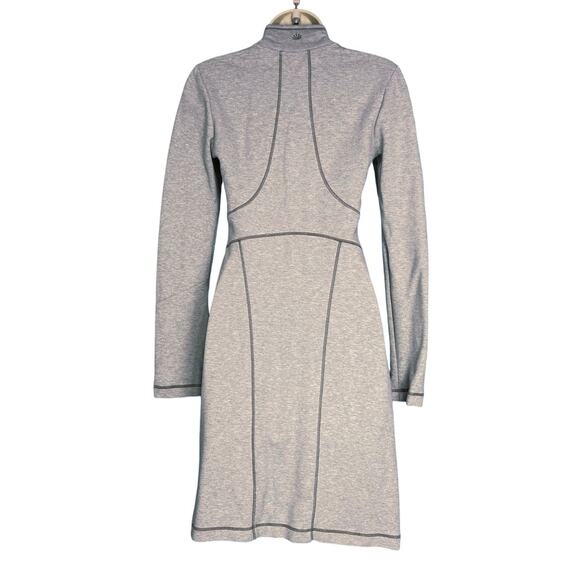Athleta Cassidy Long Sleeve Half Zip Ponte Knit Dress Light Grey XXS - Picture 6 of 11